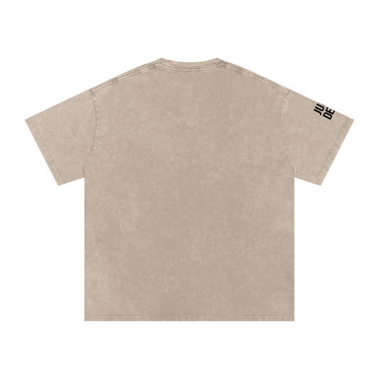 Revenge - Khaki Brown Vintage Wash Cotton T-Shirt
