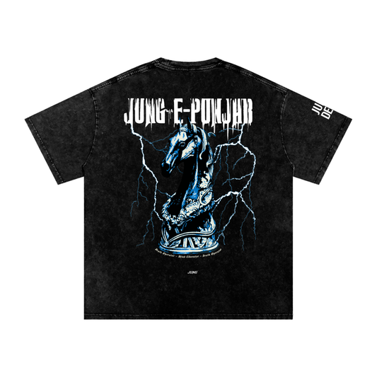 Jaan Bhai - Black Vintage Wash Cotton T-Shirt